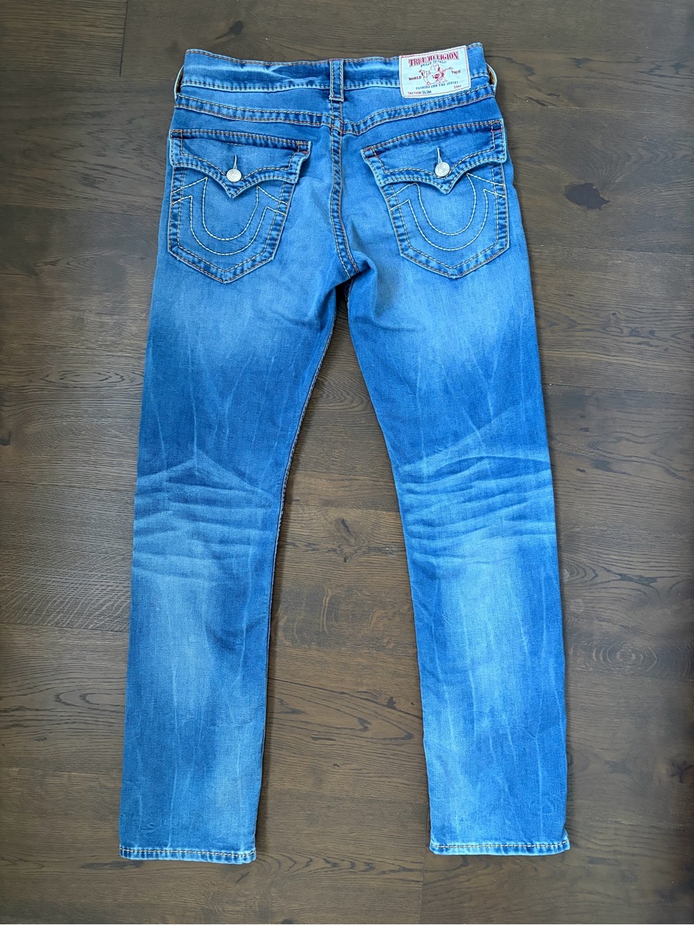 True Religion Slim Jeans in Blue Wash